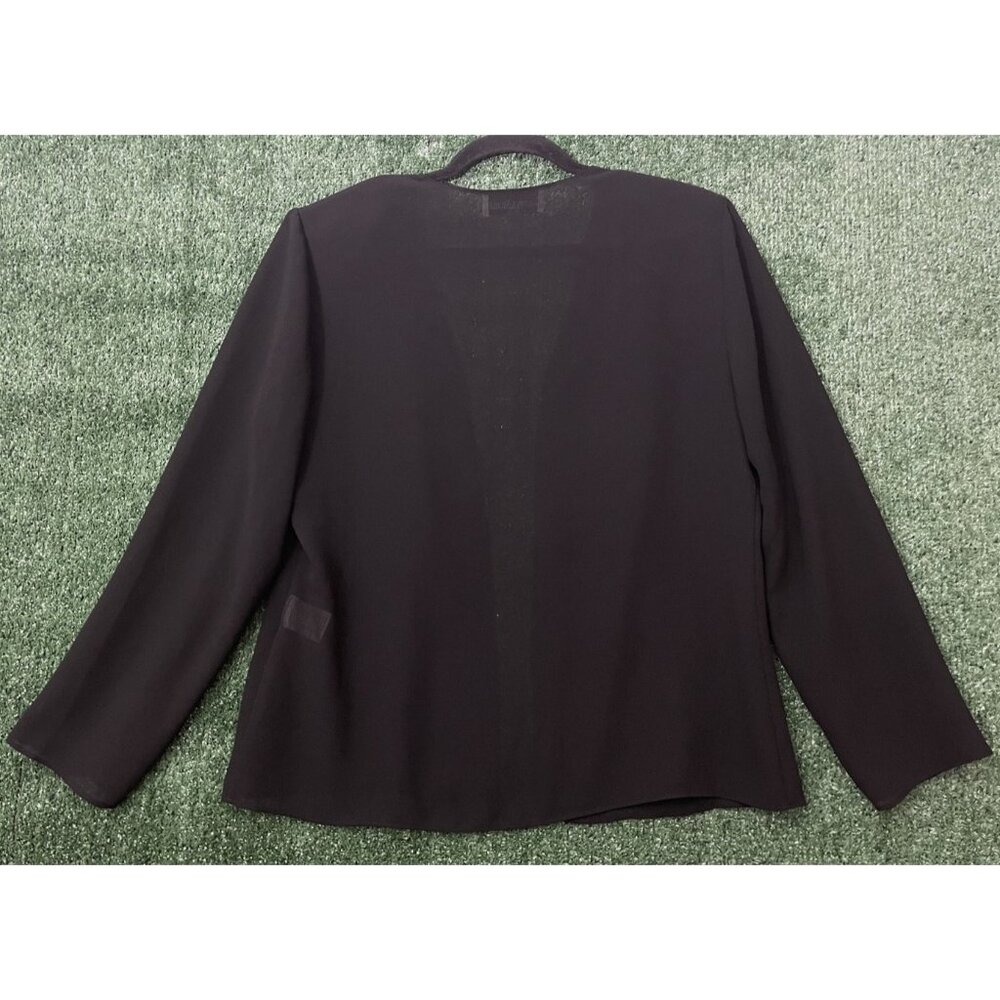 Danny & Nicole Cardigan Women Size 12 Blazer Sheer Open Front Rhinestoned Black - Picture 11 of 12